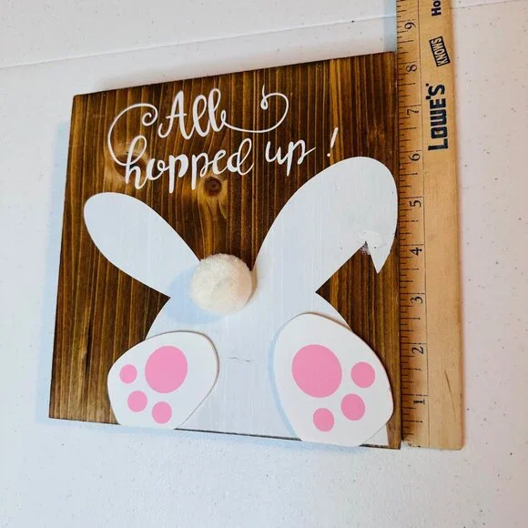 Easter hanging decoration ALL HOPPED UP bunny spring springtime decoration - Picture 3 of 11